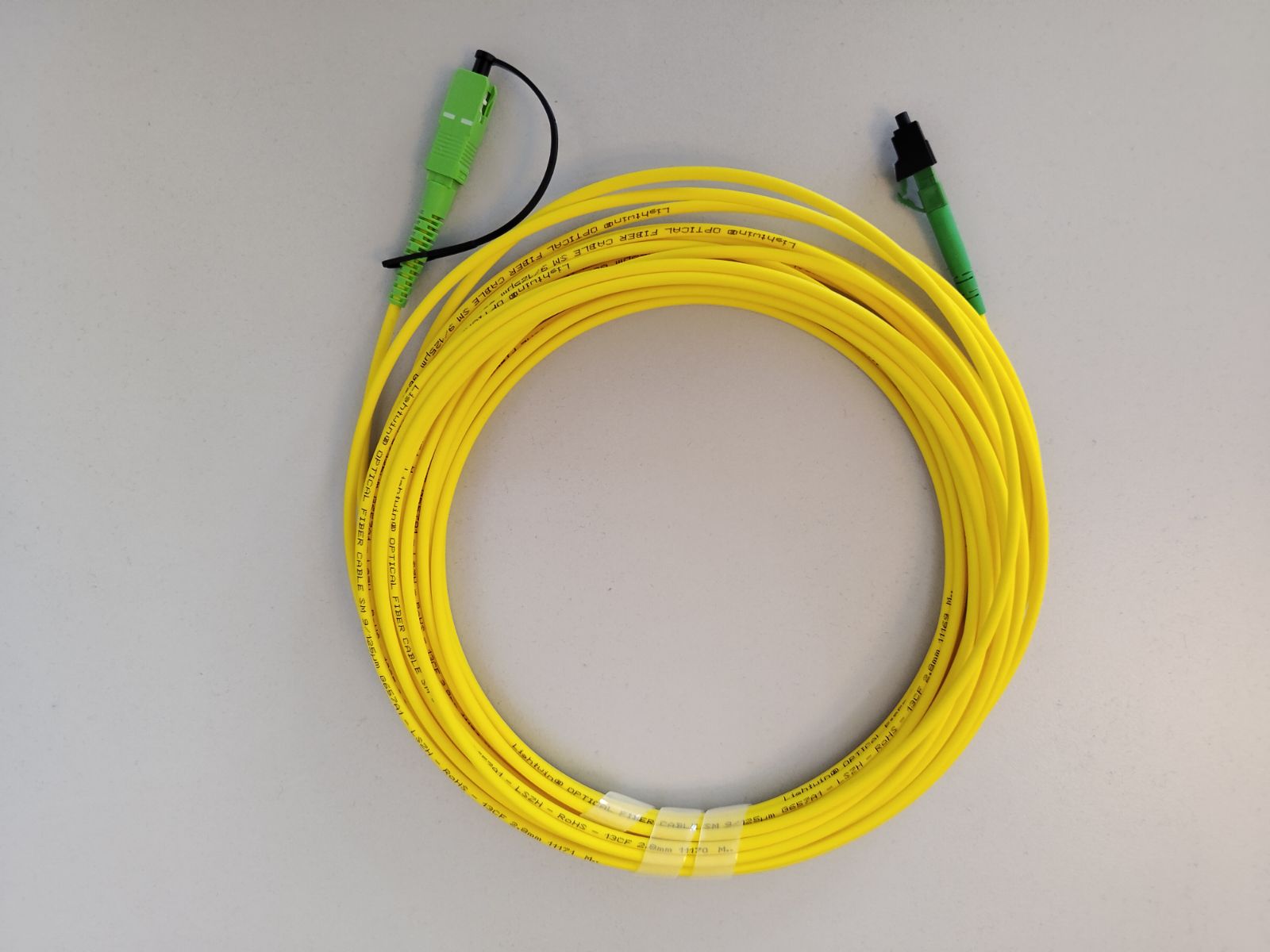 LWL-Patchkabel Singlemode LC/APC – SC/APC, Simplex, 5 m